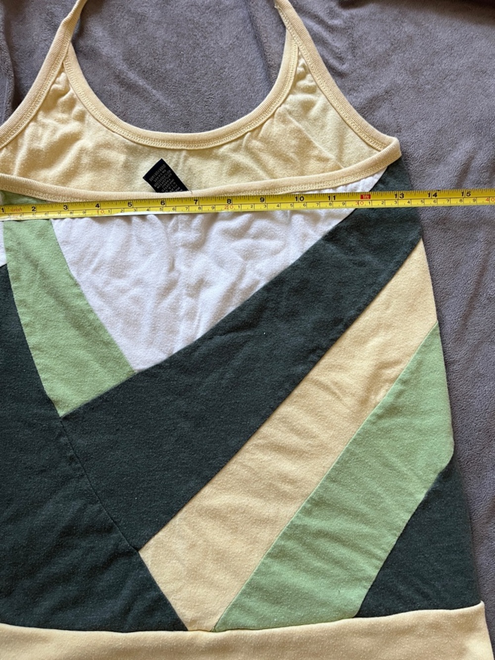 Women’s Colorblock Halter Tank Top in Yellow, Green, White - Picture 4 of 5